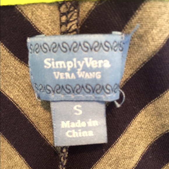 Navy blue and gray striped asymmetrical maxi dress. Small. Simply Vera Wang - Picture 5 of 5